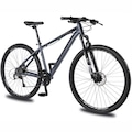 Bicicleta aro 29 Krw alumínio 24 Vel Shimano altus Freio Hidráulico Suspensão com Trava de ombro Kr11 - Adulto CINZA/PRETO