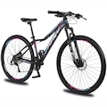Bicicleta aro 29 Krw alumínio 24 Vel Shimano altus Freio Hidráulico Suspensão com Trava de ombro Kr11 - Adulto PRETO/ROSA