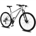 Bicicleta Aro 29 Krw Alumínio 24Vel Shimano Alivio Hidráulico Suspensão Trava Ombro e Cassete Kr12 BRANCO/PRETO
