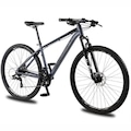 Bicicleta Aro 29 Krw Alumínio 24Vel Shimano Alivio Hidráulico Suspensão Trava Ombro e Cassete Kr12 CINZA/PRETO