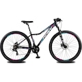 Bicicleta Aro 29 Krw Alumínio 24Vel Shimano Alivio Hidráulico Suspensão Trava Ombro e Cassete Kr12 PRETO/ROSA