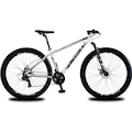 Bicicleta Aro 29 KRW em Alumínio 21 Velocidades Freio à Disco Suspensão Dianteira Mountain Bike Kr14 BRANCO/PRETO