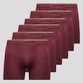 Cueca Boxer Lupo Microfibra sem Costura - 6 Unidades - Adulto VERMELHO