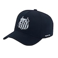 Boné Aba Curva do Santos Supercap Americano Silk 3D - Strapback - Adulto PRETO