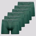 Cueca Boxer Lupo Microfibra sem Costura - 6 Unidades - Adulto VERDE