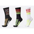Kit de Meias Cano Médio Hupi Run Estampas com 3 Pares - Adulto CORAL