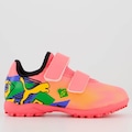 Chuteira Futsal Puma com Velcro Future 7 Play Neymar Jr - Infantil ROSA
