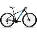 Bicicleta Aro 29 GTS Alumínio Supreme Freio a Disco Câmbio Shimano 21 Marchas - Unissex PRETO/AZUL