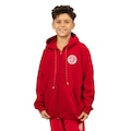 Blusão de Moletom Canguru do Internacional Surf Center Escudo Bordado - Infantil VERMELHO