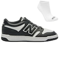 Kit Tênis New Balance 480 Low + Meia - Masculino PRETO/BRANCO