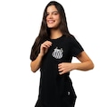Camiseta Baby Look Santos Oficial Escudo Surf Center - Feminina PRETO