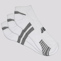 Kit Meias Cano Invisível New Balance com 3 Pares - Adulto BRANCO