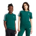 Camiseta adidas Algodão Essentials 3-Stripes - Infantil VERDE/BRANCO