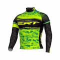 Camisa Ciclismo Manga Longa Unissex Ert Elite The Eagle Slim PRETO/AMARELO FLUOR