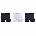 Kit de Cuecas Boxer Hoahi Poliamida - Adulto - 3 unidades BRANCO/AZUL ESC