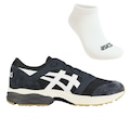 Kit Tênis Asics Gel-Takumi + Par de Meias - Masculino CINZA/BRANCO