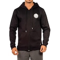 Blusão de Moletom com Capuz Rip Curl Round Logo Zip Thru Big - Masculino PRETO/BRANCO