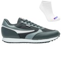 KIT TÊNIS FILA RENNO CLASSIC + MEIA - MASCULINO PRETO/CINZA