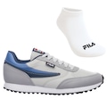 KIT TÊNIS FILA RENNO CLASSIC + MEIA - MASCULINO CINZA/AZUL