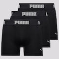 Kit Cueca Boxer Puma Seamless - 3 Unidades - Masculina PRETO