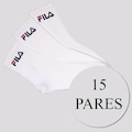 Kit Meias Fila com 15 Pares Cano Médio - Adulto BRANCO
