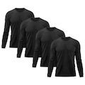 Kit 4x Camisas Térmicas Adriben Proteção Solar Uv 50 - Masculina PRETO