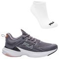 KIT TÊNIS DE CORRIDA FILA RACER MASTER + MEIA - FEMININO CINZA/PRETO