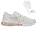 KIT TÊNIS ASICS GEL-QUANTUM 180 FLY + MEIA MASCULINO AZUL/OURO