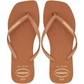 Chinelo Havaianas Slim Square Logo Pop Up - Feminino MARROM