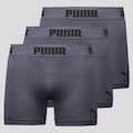 Kit Cueca Boxer Puma Anatomic sem Costura - 3 Unidades - Masculino CINZA
