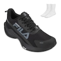 TÊNIS FILA PROGRESS LITE + MEIA - MASCULINO PRETO/CINZA