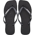 Chinelo Havaianas Slim Square Logo Metallic - Feminino PRETO