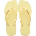 Chinelo Havaianas Slim Square Logo Metallic - Feminino BEGE