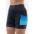 Bermuda de Compressão Hupi Run Curta Colors - Feminina PRETO/AZUL