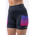Bermuda de Compressão Hupi Run Curta Colors - Feminina PRETO/ROXO