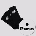 Kit Meias New Balance com 9 Pares Cano Longo Adulto PRETO