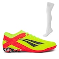 Chuteira Futsal Penalty Rx Locker Y-3 + Meião Penalty Storm - Adulto AMARELO/VERDE
