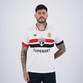 Camisa do São Paulo I 2024 com Patrocínio Patch Campeão Copa do Brasil 2023 New Balance - Masculina BRANCO