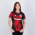 Camisa New Balance São Paulo Iii 2024 Feminina PRETO/VERMELHO