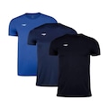Kit Camiseta Penalty X - 3 Unidades - Infantil PRETO/AZUL ESC