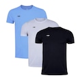 Kit Camiseta Penalty X - 3 Unidades - Infantil PRETO/AZUL CLA