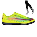 Kit Chuteira Futsal Topper Strike Vi e Meião - Adulto AMARELO/VERDE