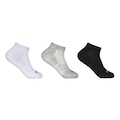 Meia Cano Curto Hoahi - 3 Pares - Feminina CINZA/PRETO