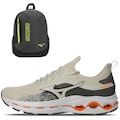 Tênis Mizuno Wave Legend 3 + 1 Mochila Mizuno Champion New - Masculino BEGE