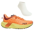 Kit Tênis Fila Racer Skytrail + Meia - Masculino LARANJA/VERDE