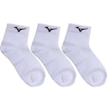 Kit Meias Mizuno Basic Cano Curto Training com 3 Pares - Adulto BRANCO/PRETO