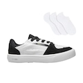 Kit Tênis Rainha Route Unissex + 3 Pares de Meias PRETO/BRANCO