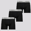 Cueca Boxer Lupo Basic Algodão com Elastano - 3 Unidades PRETO