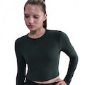 Camiseta Nike Sportswear Cropped Chill Knit - Feminina VERDE ESCURO