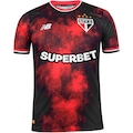 Camiseta New Balance São Paulo Torcedor Third 2024 - Masculina PRETO/VERMELHO